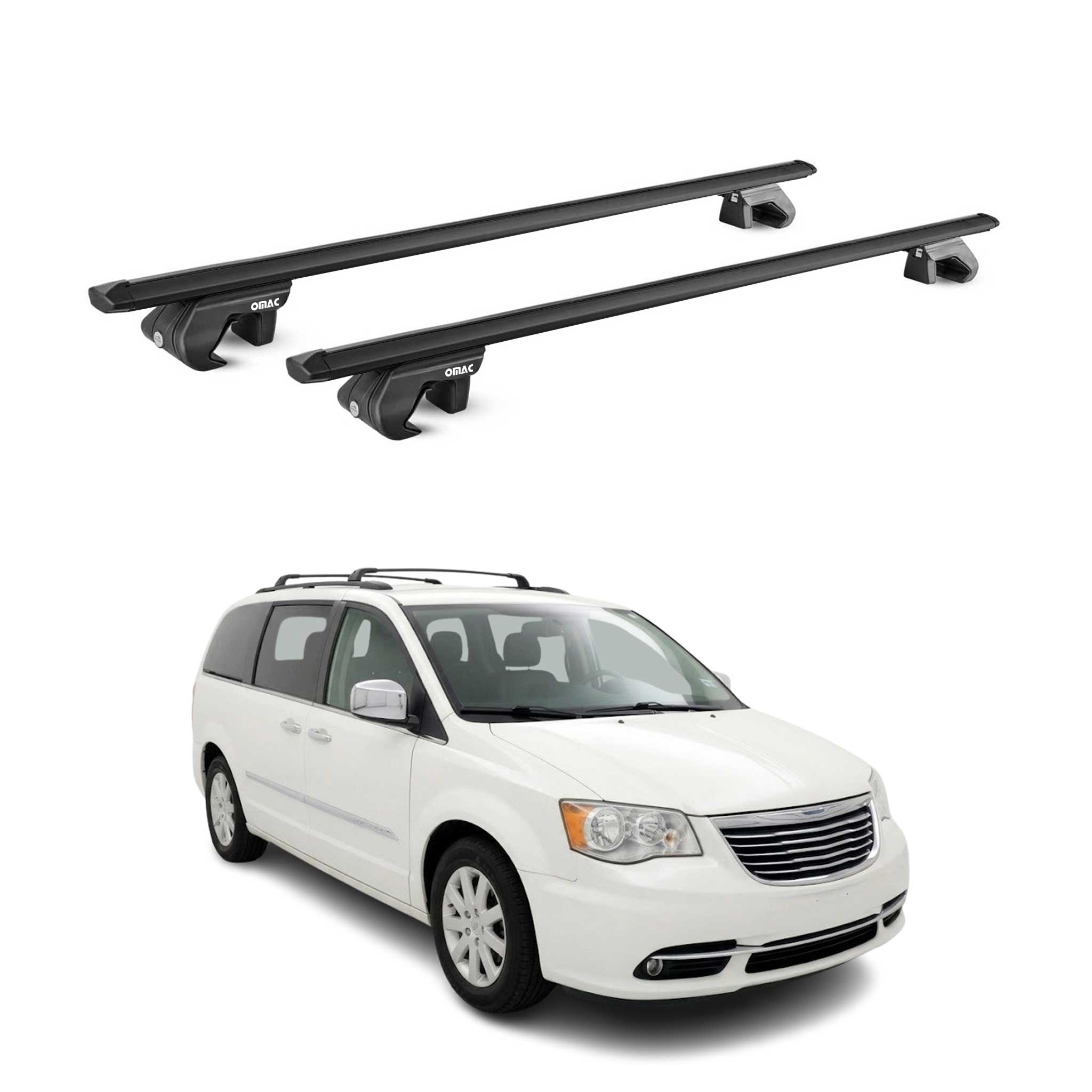 Dachträger Grundtäger für Chrysler Grand Voyager 2011-2016 Alu Schwarz 2 tlg ABE