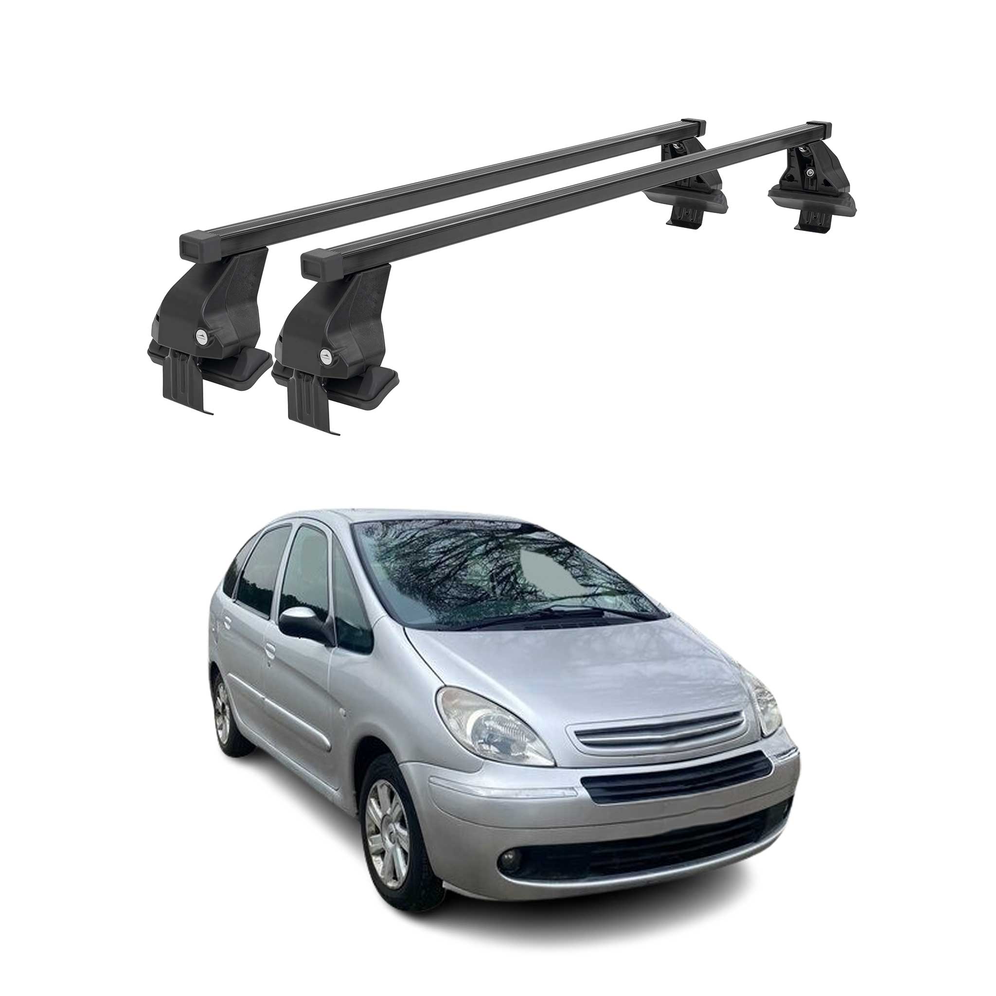Menabo Dachträger für Citroen Xsara Picasso 1999-2010 50kg Stahl Schwarz 2x