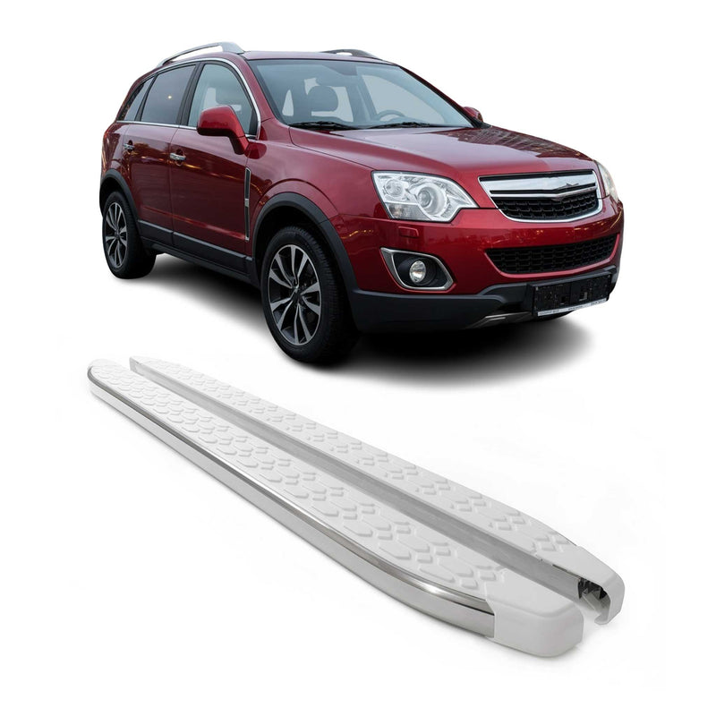 Alu Seitenbretter Trittbretter für Opel Antara Chevrolet Captiva 2016-2020 Weiß