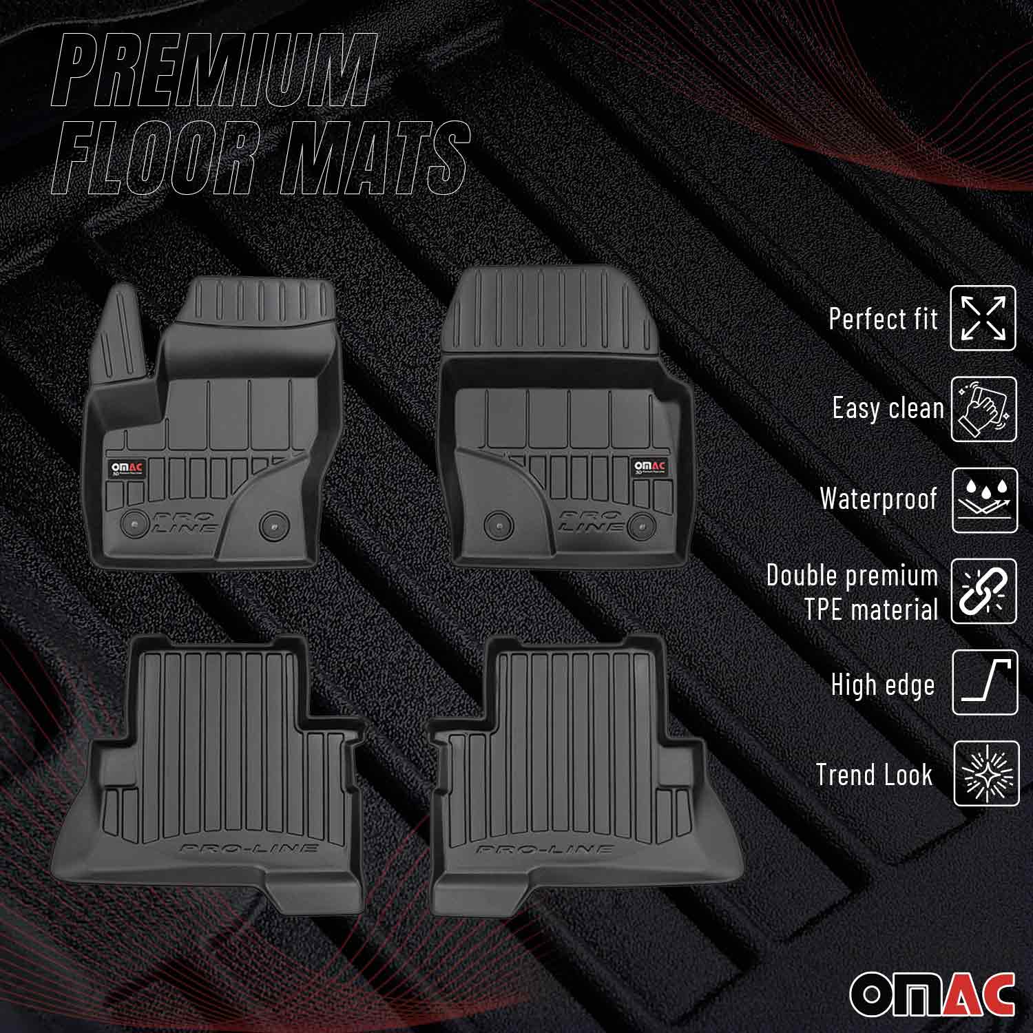 OMAC Gummi Fußmatten für Ford Kuga II 2012-2019 Premium TPE 3D Automatten 4tlg