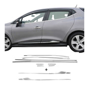 Seitenleiste Fensterleisten Edelstahl Chrom Satz für Renault Clio HB 2012-2019