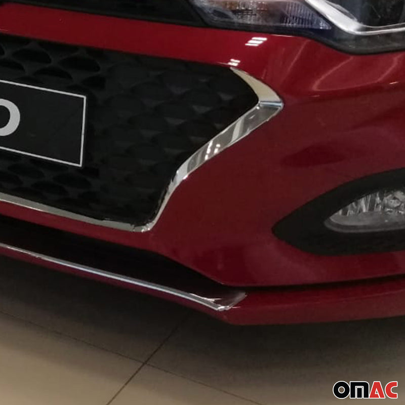 Kühlergrill Leiste Grillleisten für Hyundai i20 2018-2021 Edelstahl Chrom