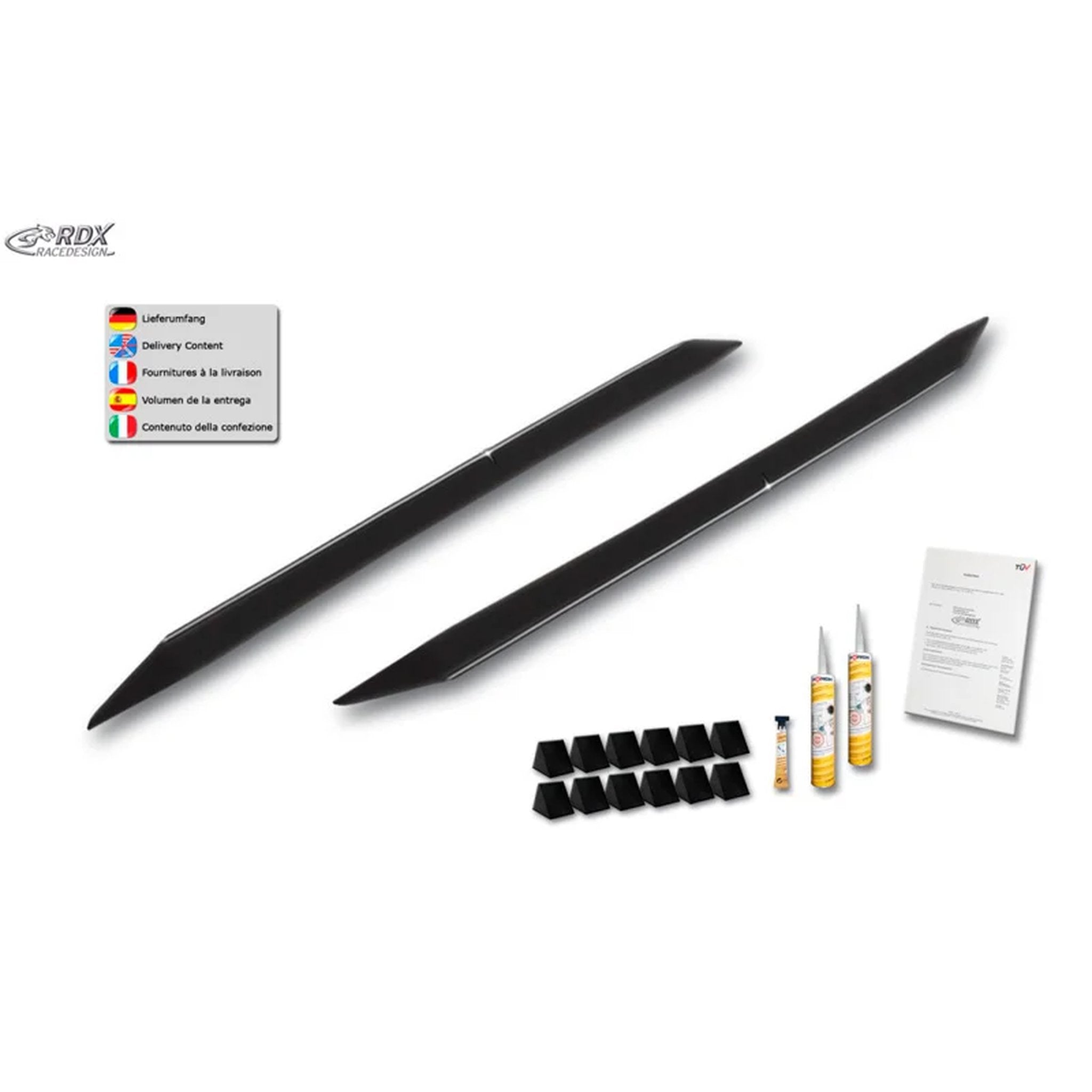 RDX Seitenschweller 'Slim' für Opel Corsa A 1983-1993 ABS Schwarz 2er-Set TÜV