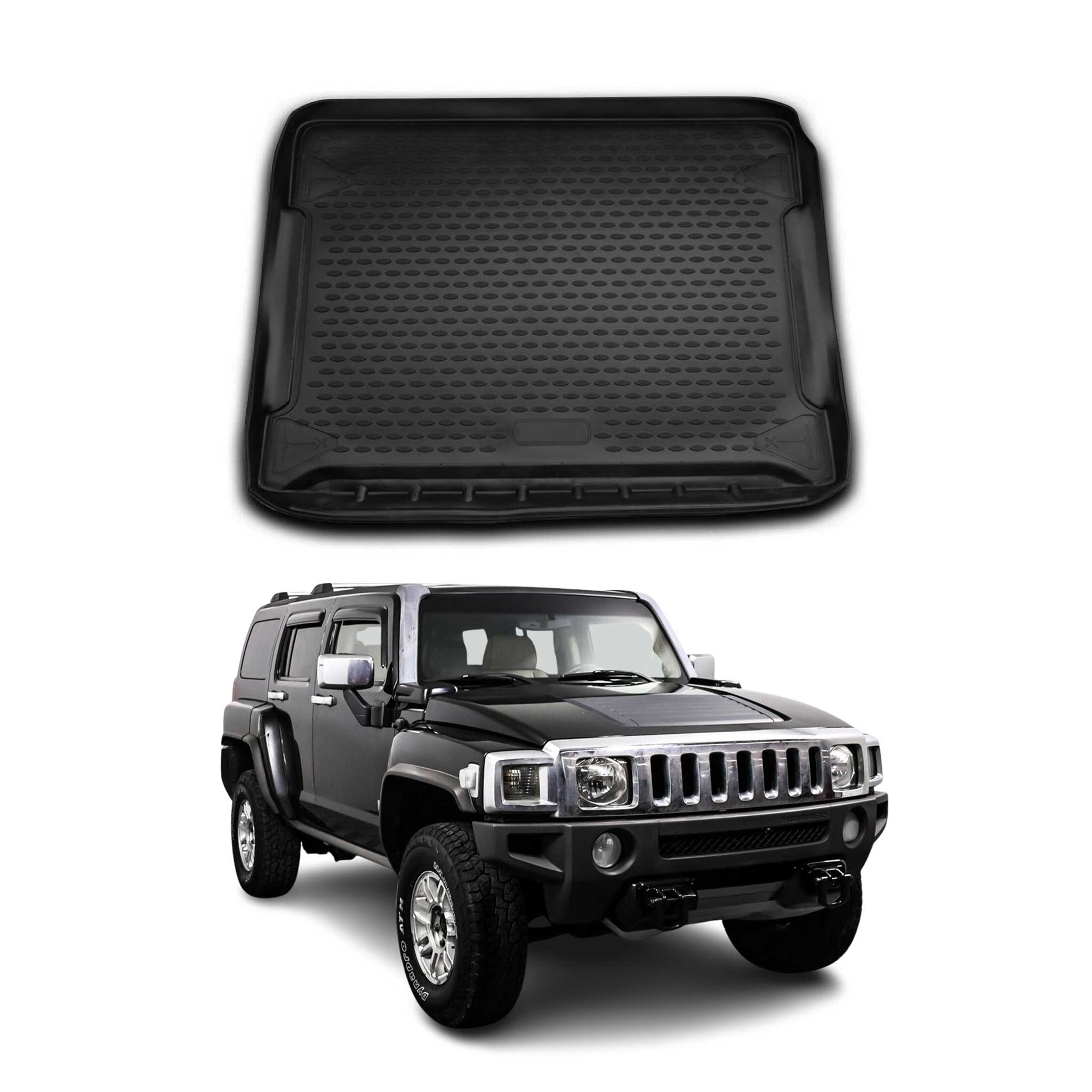 Kofferraummatte Kofferraumwanne für Hummer H3 2006-2010 Gummi TPE Schwarz