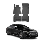 OMAC Gummi Fußmatten für Mercedes S Klasse W222 SD 2013-2020 Matten Schwarz 4x
