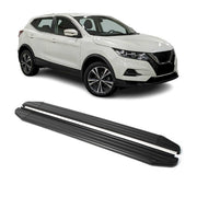 Trittbretter Seitenschweller für Nissan Qashqai 2018-2024 Alu Schwarz ABE