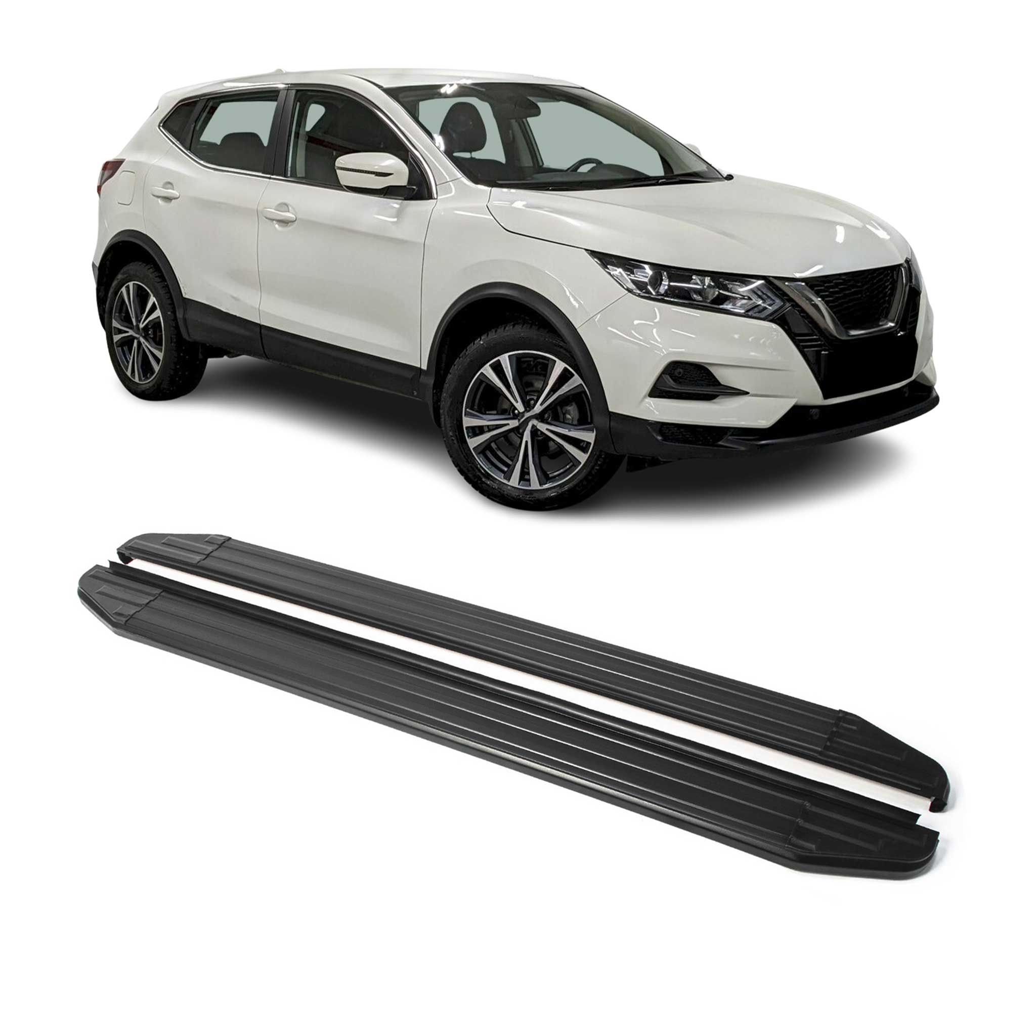 Trittbretter Seitenschweller für Nissan Qashqai 2018-2024 Alu Schwarz ABE