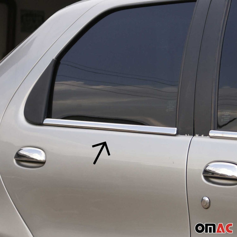 Fensterleisten Fensterrahmen für Fiat Siena 1995-2004 aus Edelstahl Chrom 4 tlg