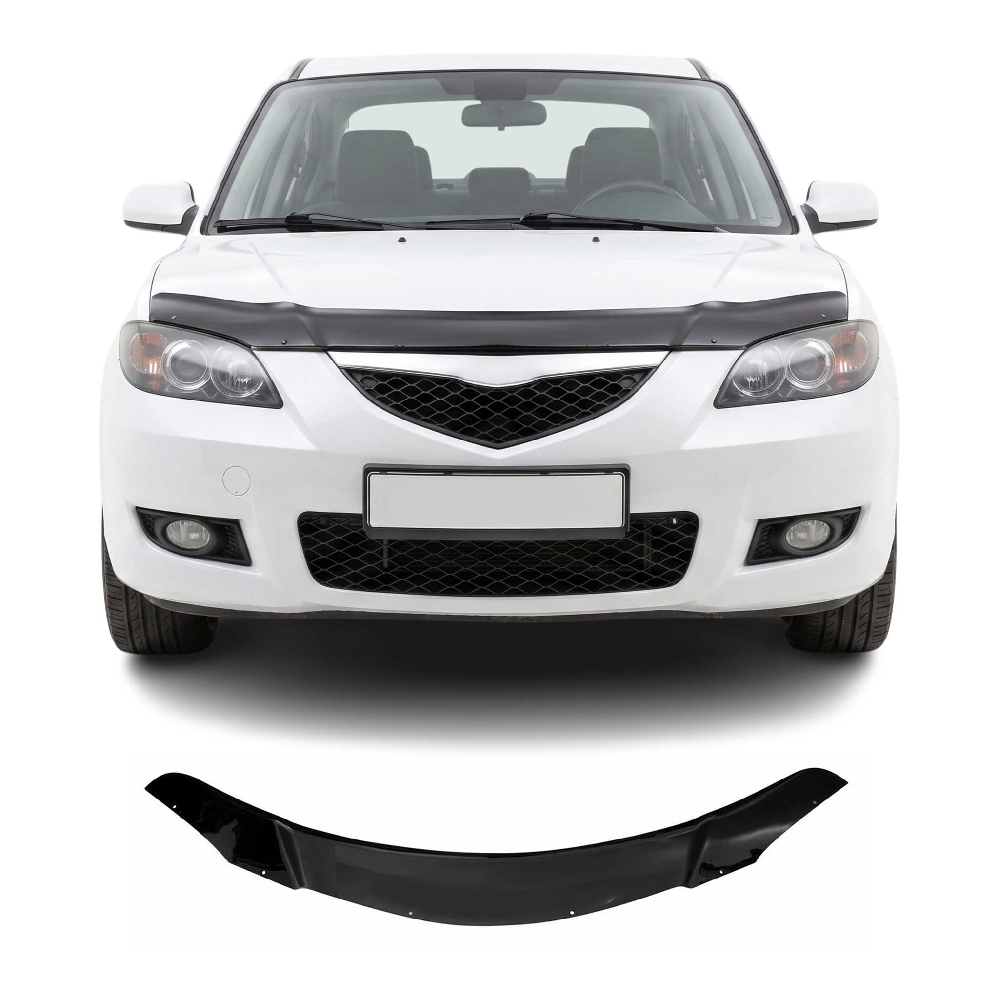 Motorhaube Deflektor Insektenschutz für Mazda 3 2003-2009 Stufenheck Dunkel