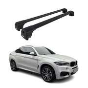 Dachträger Grundtäger für BMW X6 F16 2014-2019 75kg Aluminium Schwarz 2 tlg