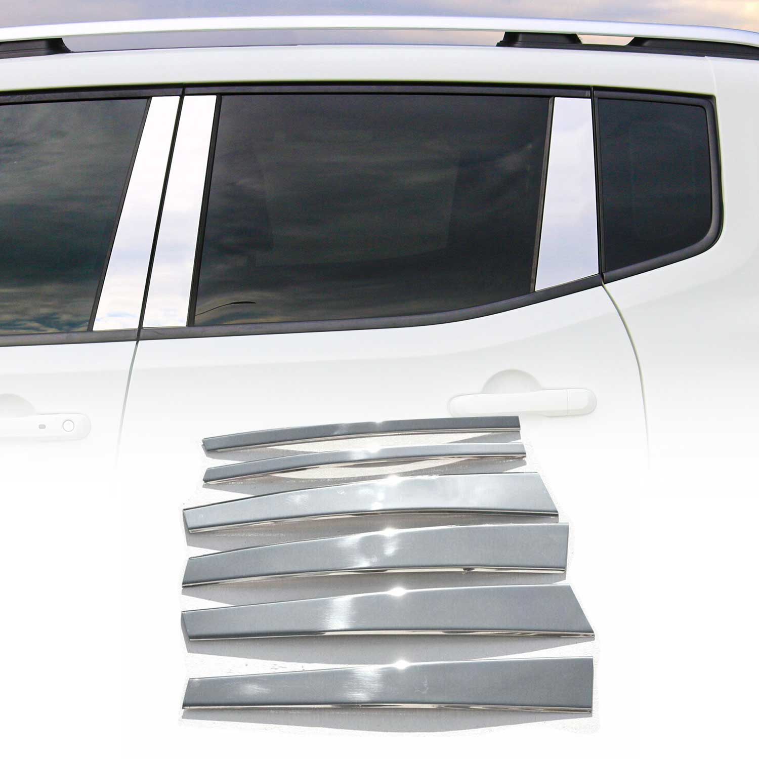 B-Säule C-Säule Türsäulen Verkleidung für BMW 5er E34 1989-1995 Chrom Silber 6x