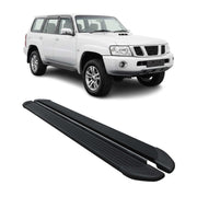 Seitenschweller Trittbretter Schweller für Nissan Patrol 2010-2024 Alu Schwarz