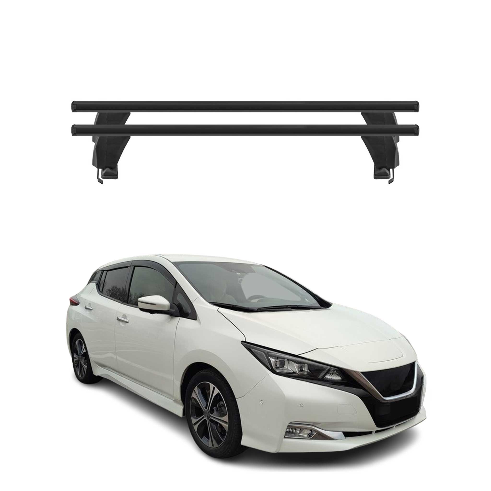 Menabo Dachträger Grundtäger für Nissan Leaf 2018-2025 50kg Alu Schwarz 2 tlg