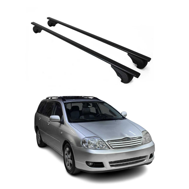 Dachträger Grundtäger für Toyota Corolla Verso 2001-2009 75kg Metall Schwarz 2x