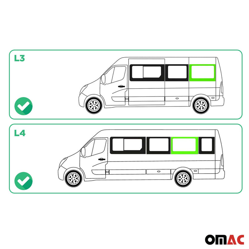 Seitenfenster Auto für Opel Movano 2010–2021 Links L3 Mittel L4 Mitte vorne