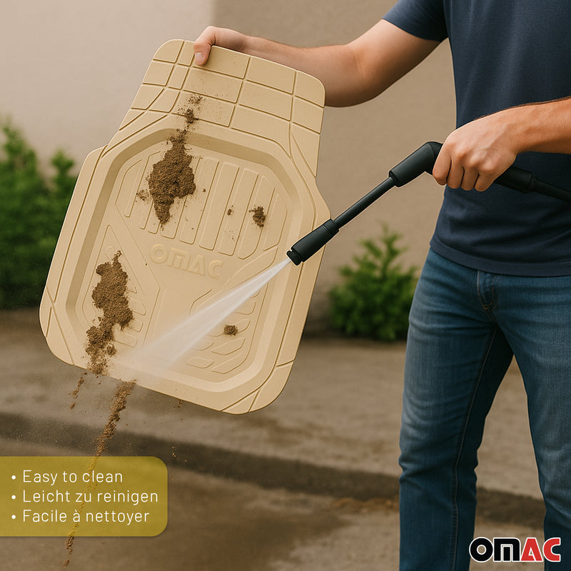 Fußmatten Automatten für BMW X1 3D Passform Hoher Rand Gummimatten Beige