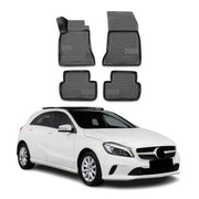 OMAC Gummimatten Fußmatten für Mercedes A Klasse W176 2012-2018 TPE Schwarz 4x