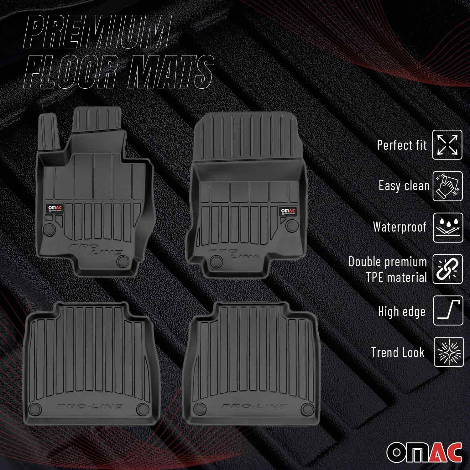 OMAC Gummi Fußmatten für Mercedes GLS X167 2020-2024 Premium Gummi Schwarz 4tlg