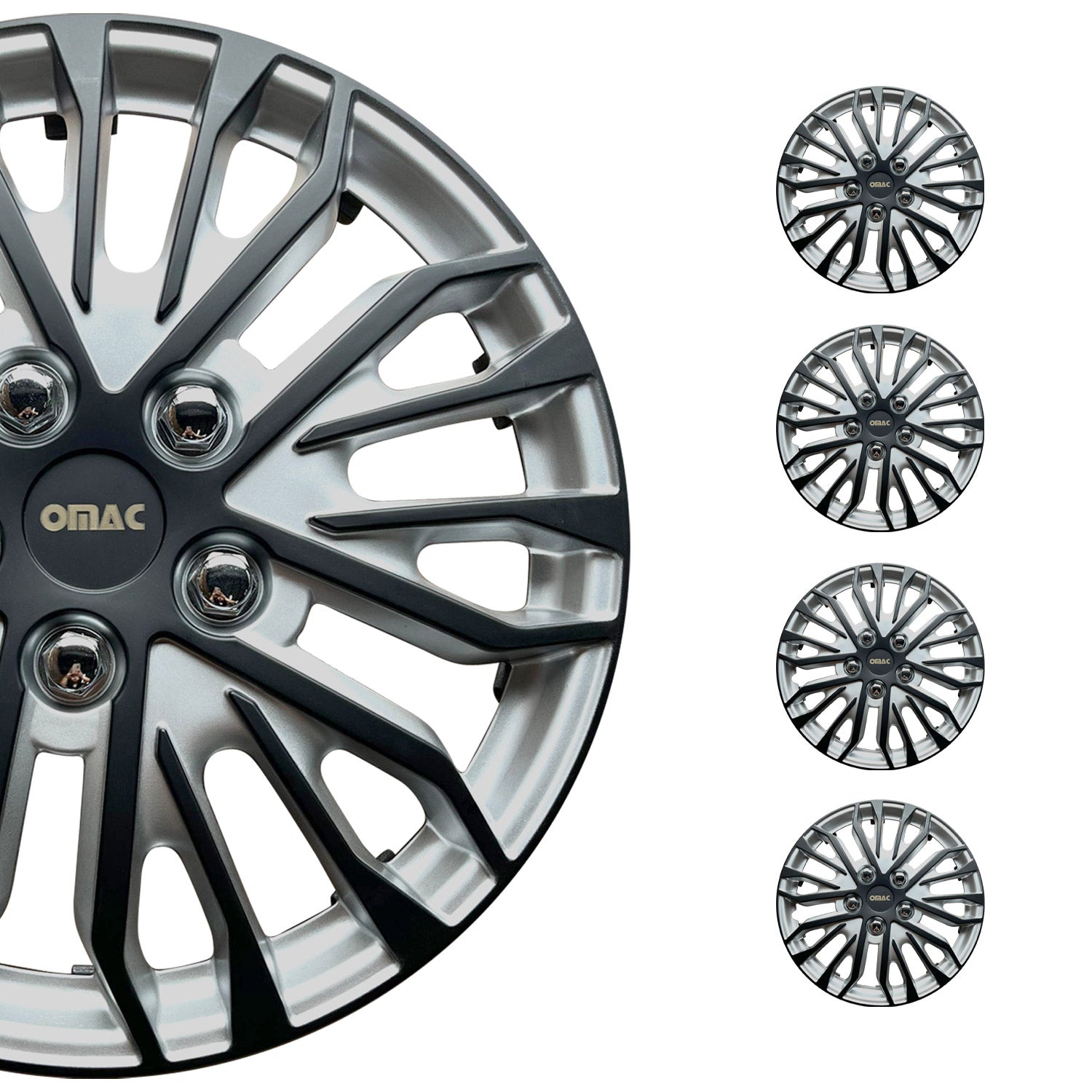 14 Zoll Radkappen Universal Radzierblenden Grau-Schwarz Matte 4 Stück Radblenden