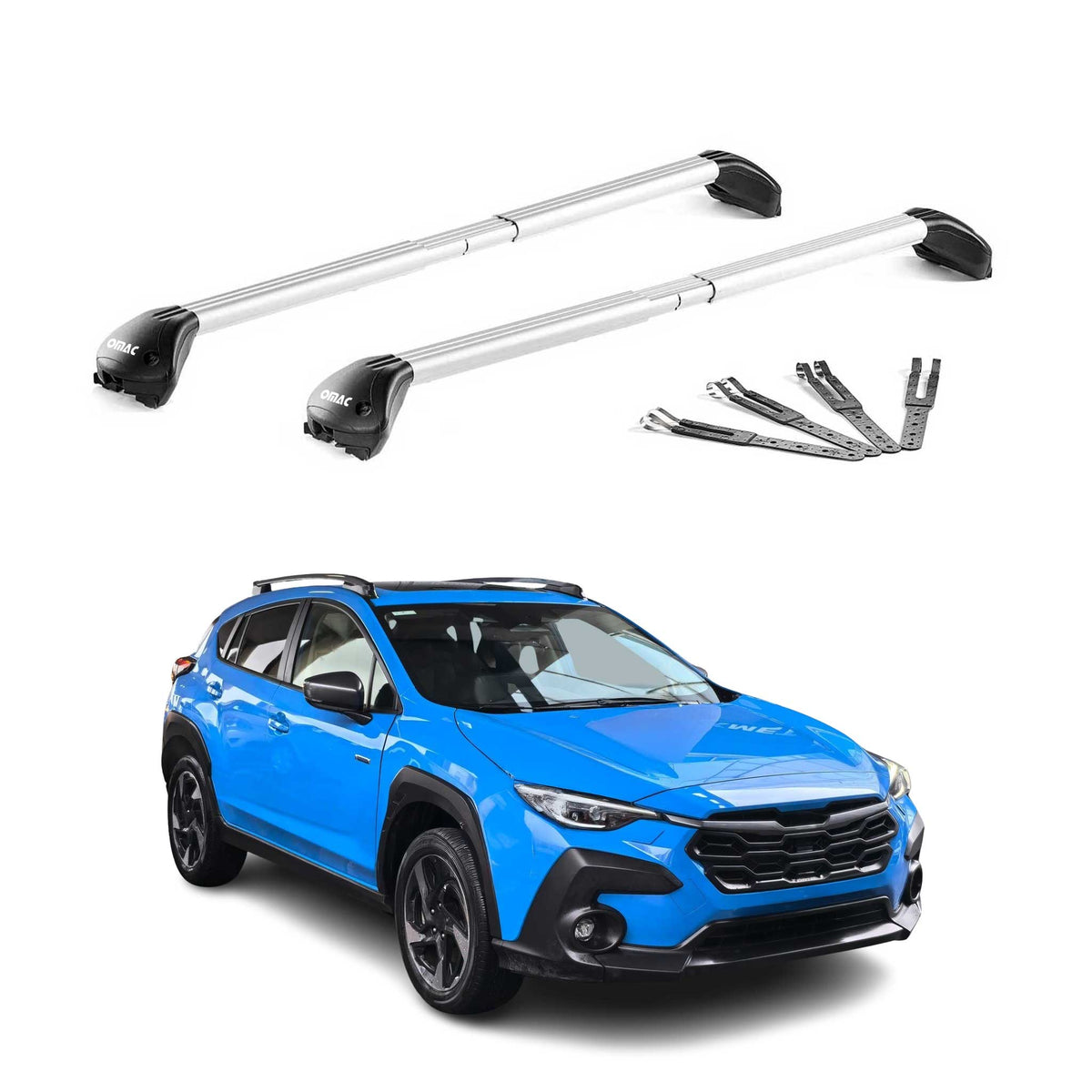 Dachträger Grundtäger für Subaru Crosstrek 2024-2026 100kg Aluminium Grau 2x ABE