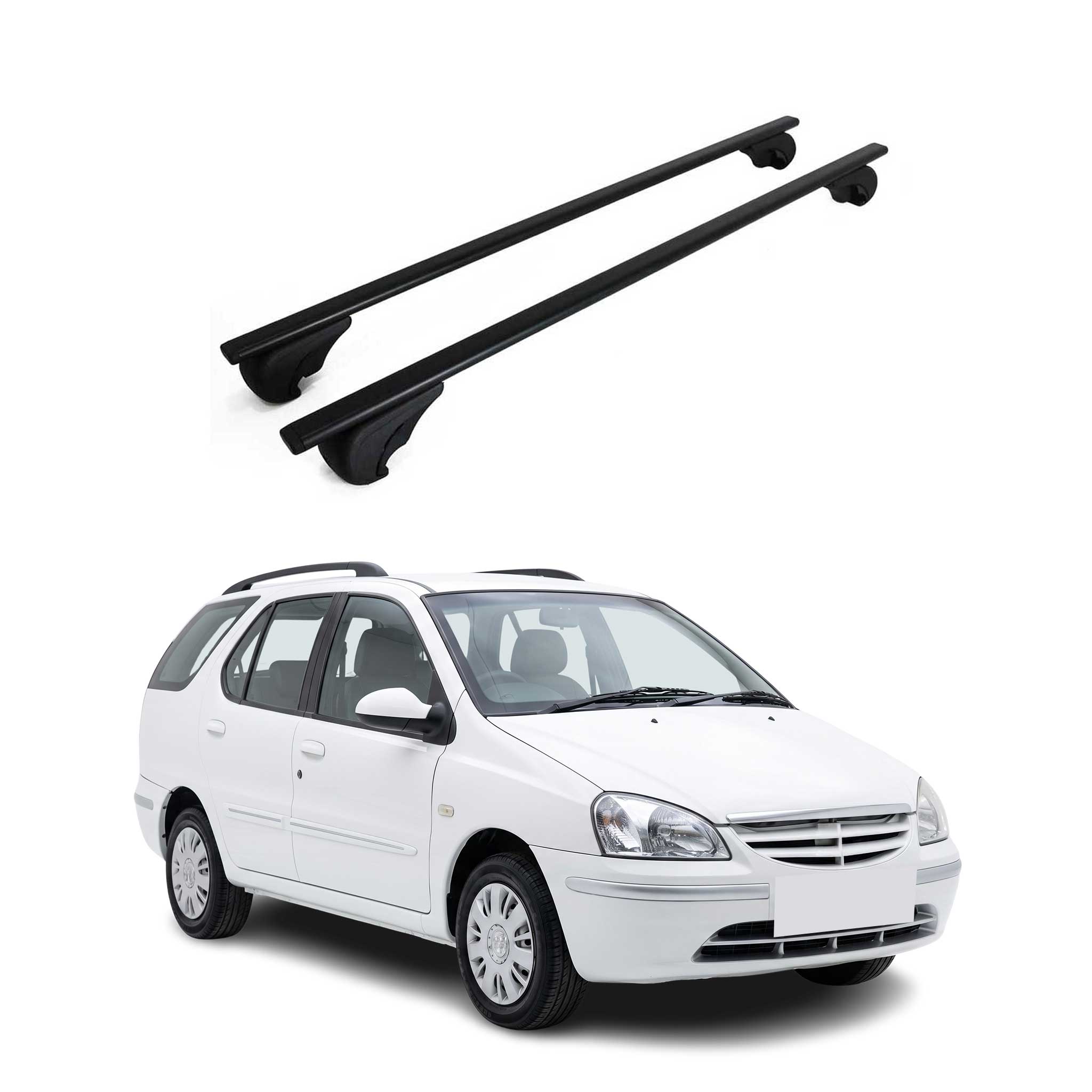 Dachträger Grundträger für Tata Indigo I Kombi 2002-2009 TÜV Alu Schwarz 2x