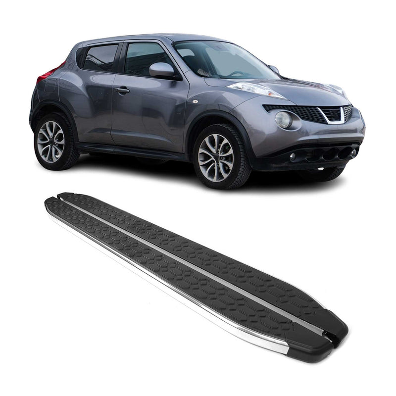 Trittbretter Seitenschweller für Nissan Juke 2010-2019 Edelstahl Schwarz Silber