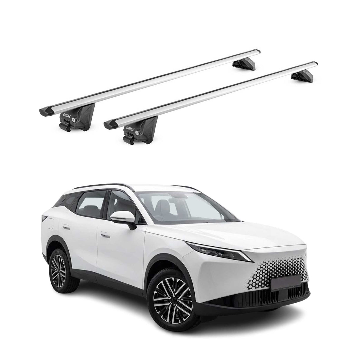 Dachträger Grundtäger für Omoda 7 2025-2026 100kg Aluminium Silber 2tlg ABE