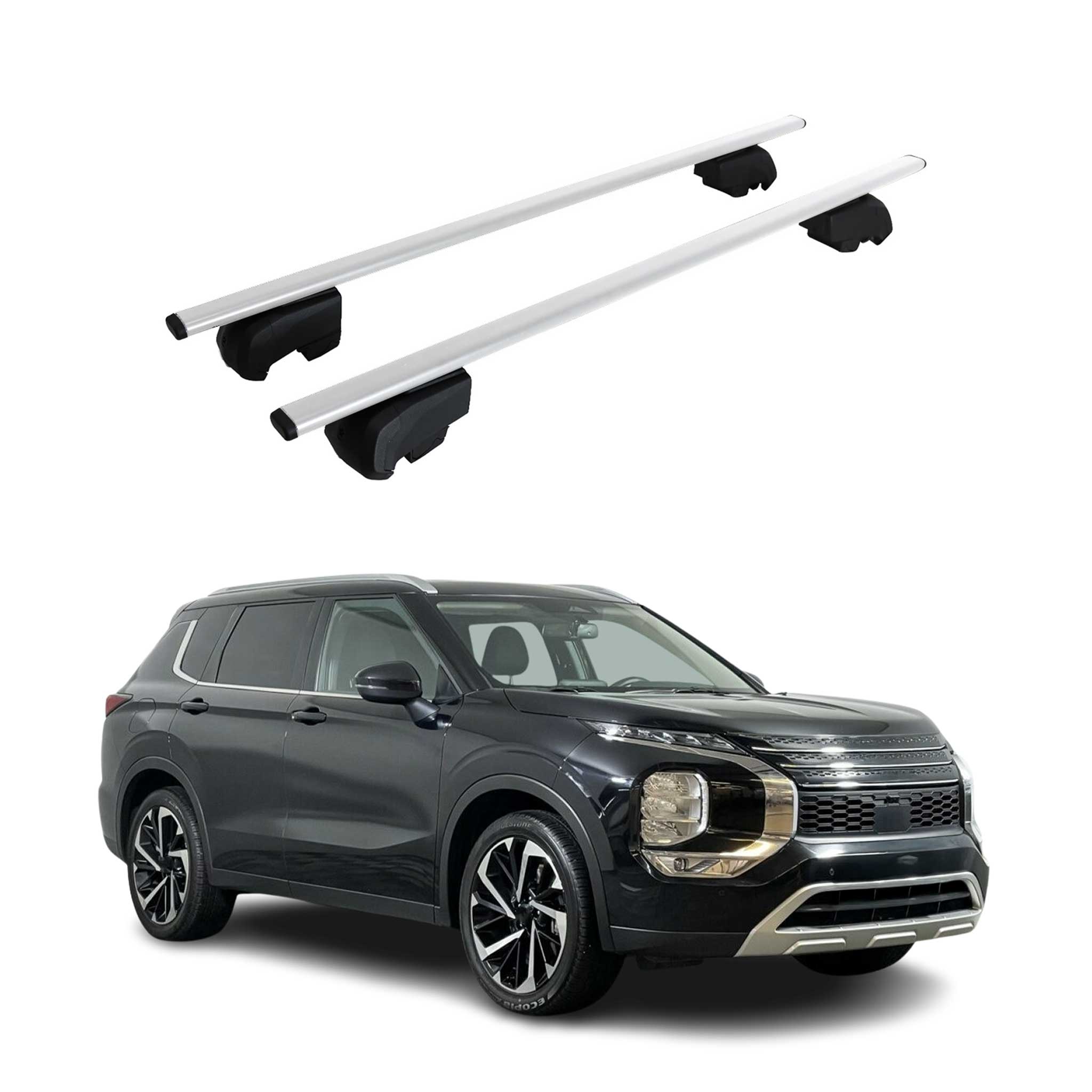 Dachträger Grundtäger für Mitsubishi Outlander 2021-2026 75kg Metall Silber 2x