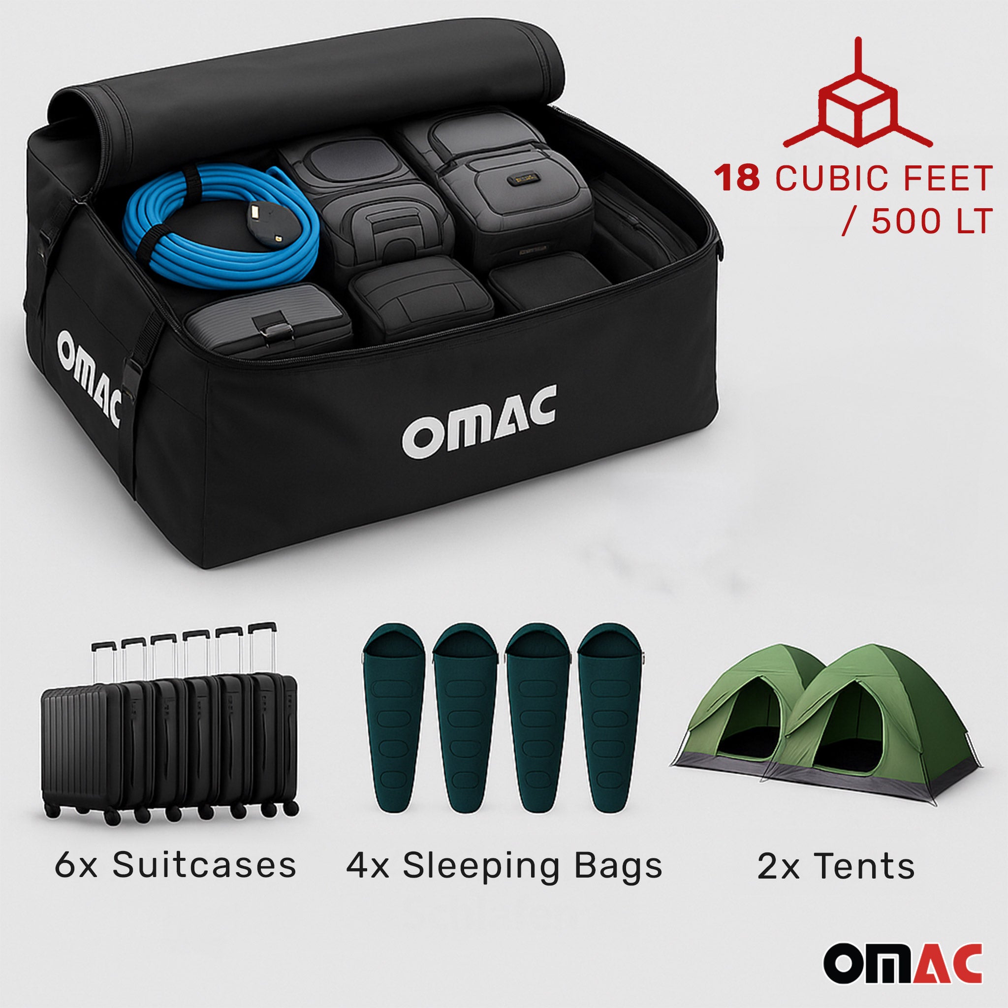 Auto Dachtasche Dachkoffer Dachbox Faltbar Gepäcktasche 500 Liter Volumen