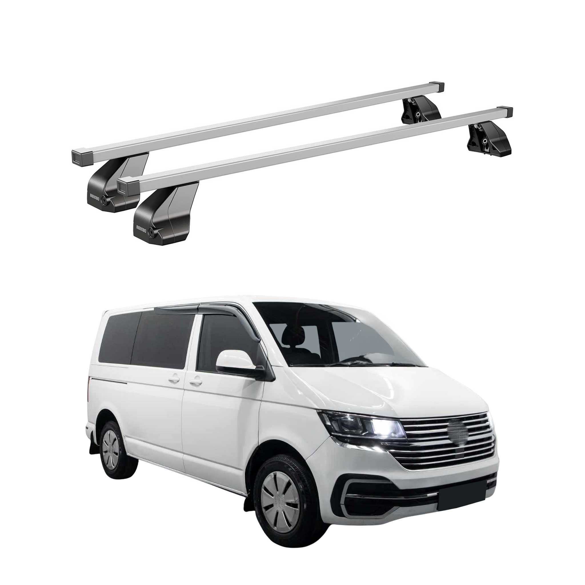 Menabo Dachträger für VW T5 T6 Transporter Multivan Caravelle 2003-24 Stahl Grau