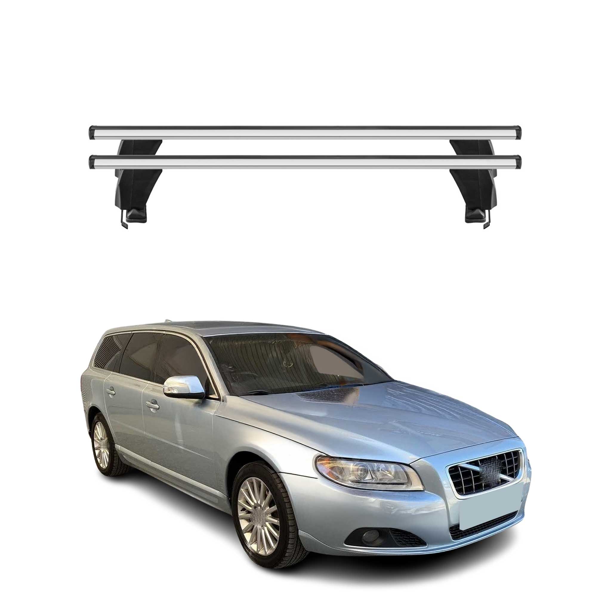 Menabo Dachträger Grundtäger für Volvo V70 2007-2016 50kg Aluminium Silber 2 tlg