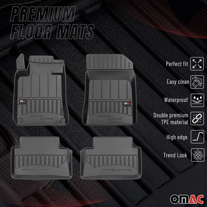 OMAC Gummi Fußmatten für Peugeot 508 2010-2018 Premium TPE Automatten Schwarz 4x