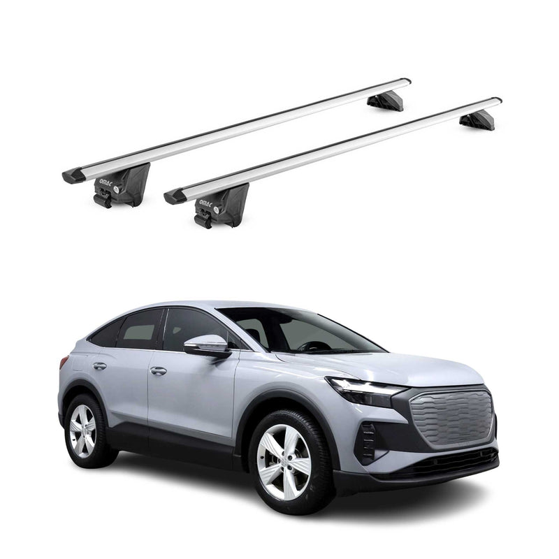 Dachträger Grundtäger für Audi Q4 2021-2025 100kg Aluminium Silber 2tlg ABE