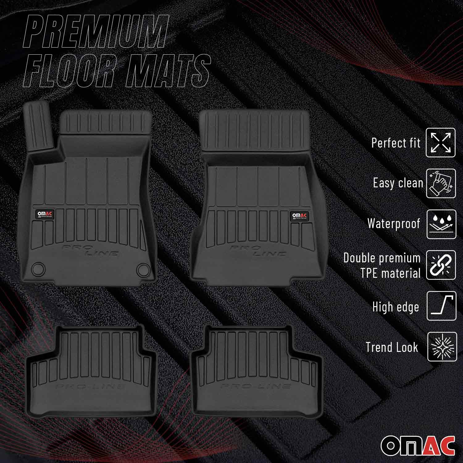 OMAC Gummi Fußmatten für Mercedes GLA H247 2020-2026 Premium Gummi Schwarz 4tlg