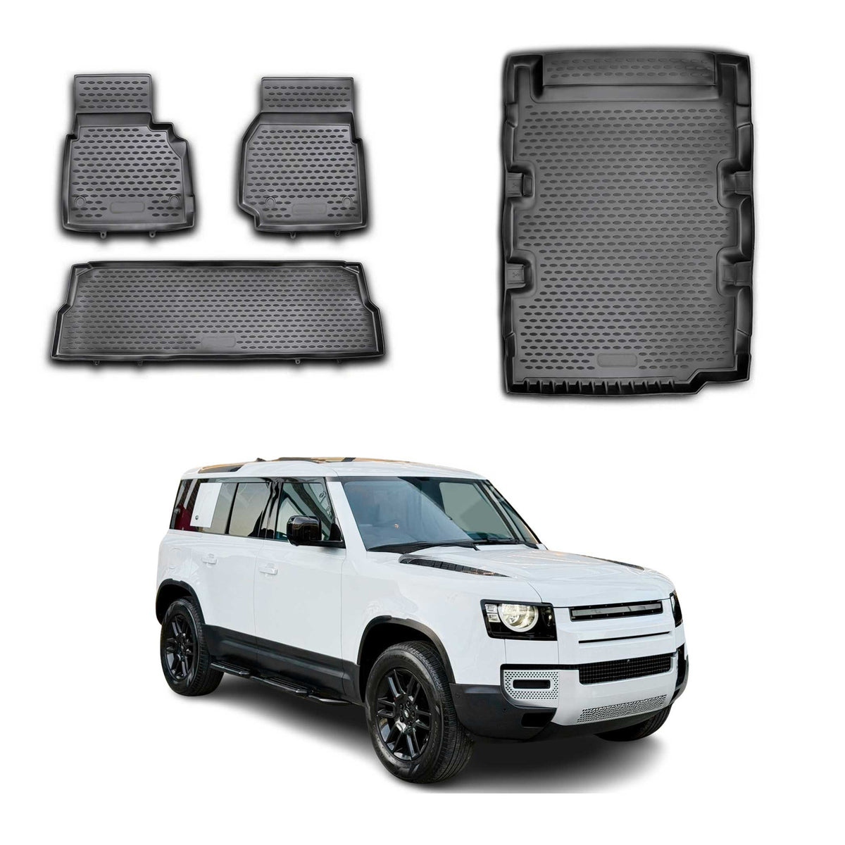 OMAC Fußmatten & Kofferraumwanne Set für Land Rover Defender 110 2007-2021