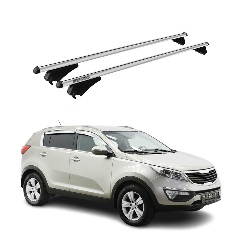 Menabo Dachträger Grundtäger für Kia Sportage SL 2010-2015 75kg Alu Silber 2 tlg