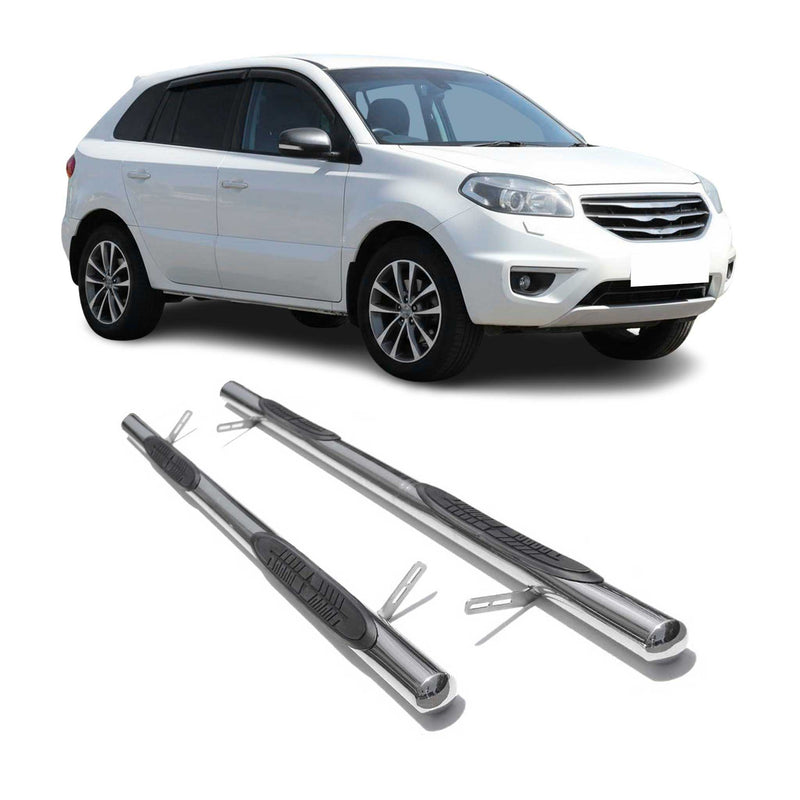 Edelstahl Trittbretter Schwellerrohre für Renault Koleos 2008-2015 Silber