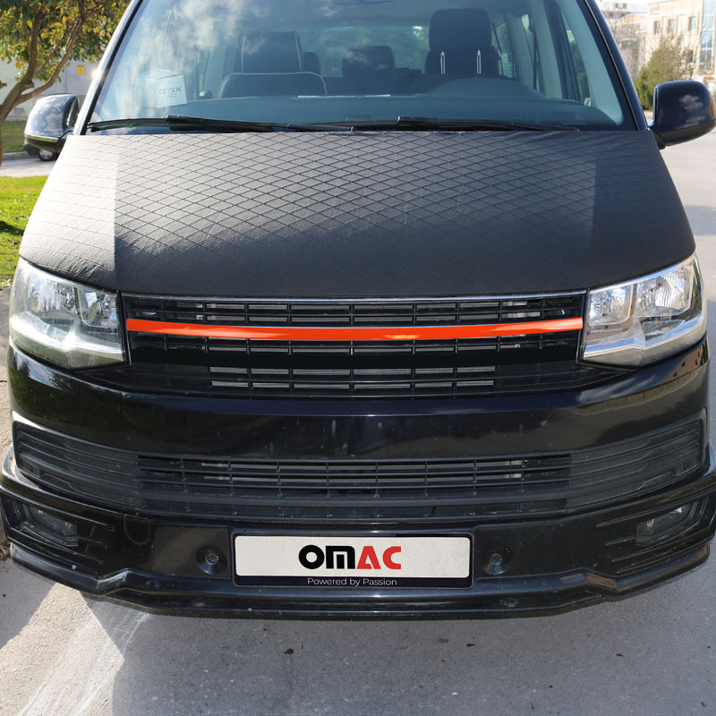 Kühlergrill Grillleiste für VW T6 Transporter 2015-19 Edelstahl Orange ohne logo