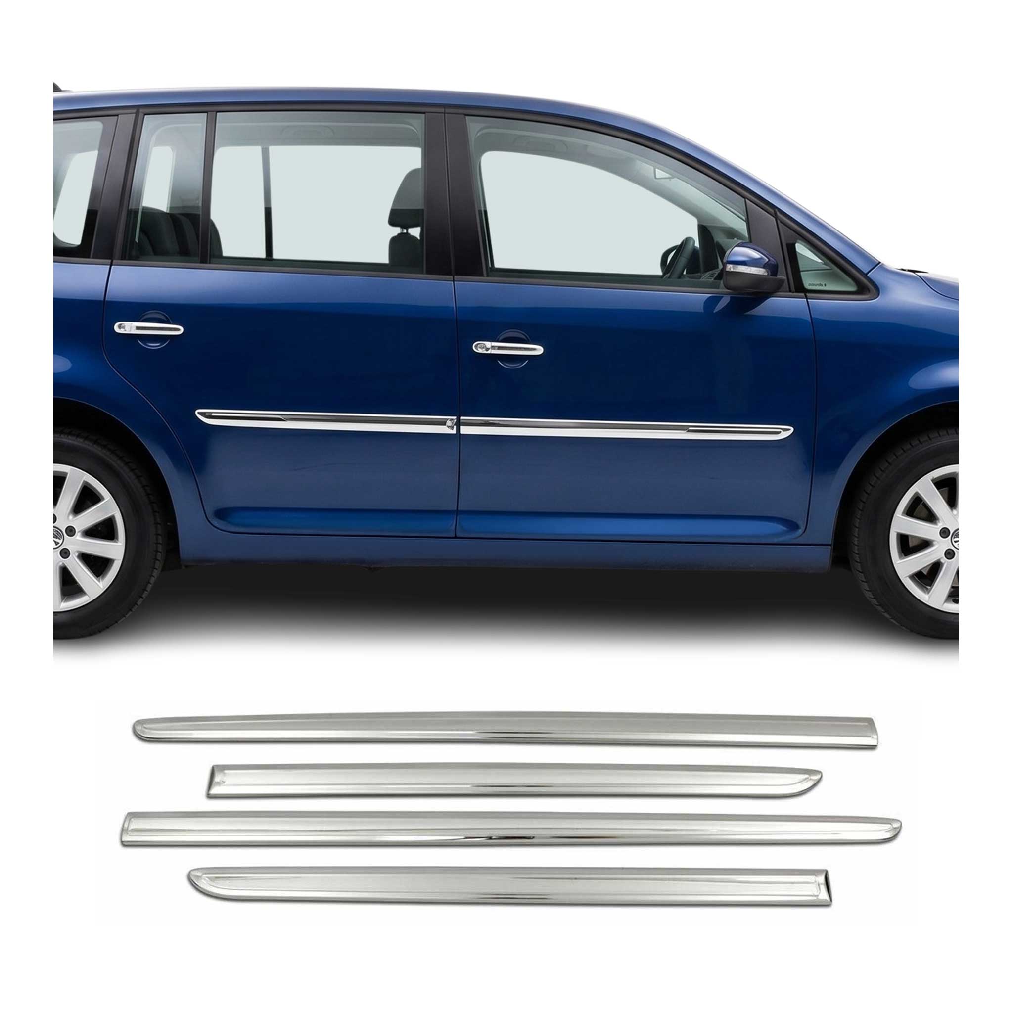 Seitentürleiste Türleisten Türschutzleisten für VW Touran 2010-2015 Edelstahl 4x