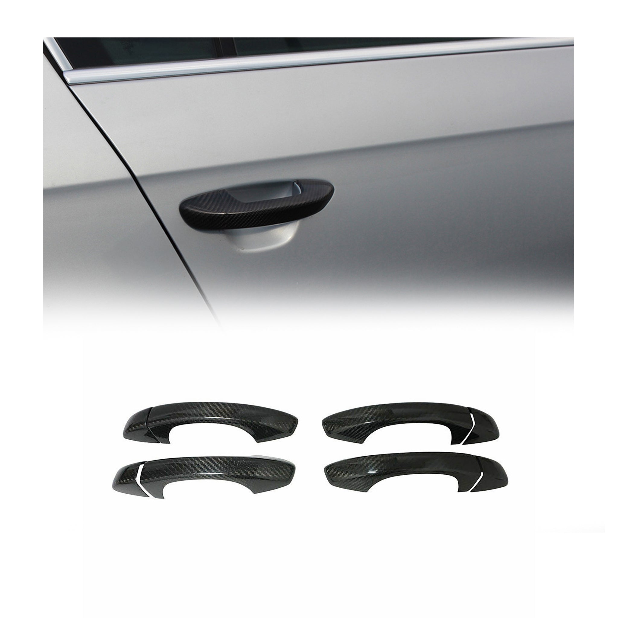 Türgriff Blende Türgriffkappen für VW Golf 2013-2019 Kohlefaser Carbon