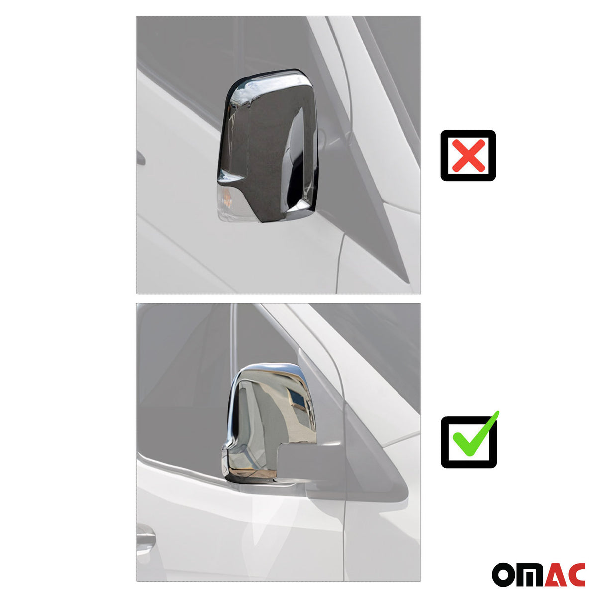Spiegelkappen Spiegelblenden für Mercedes Sprinter 907 910 2018-26 Chrom Matt