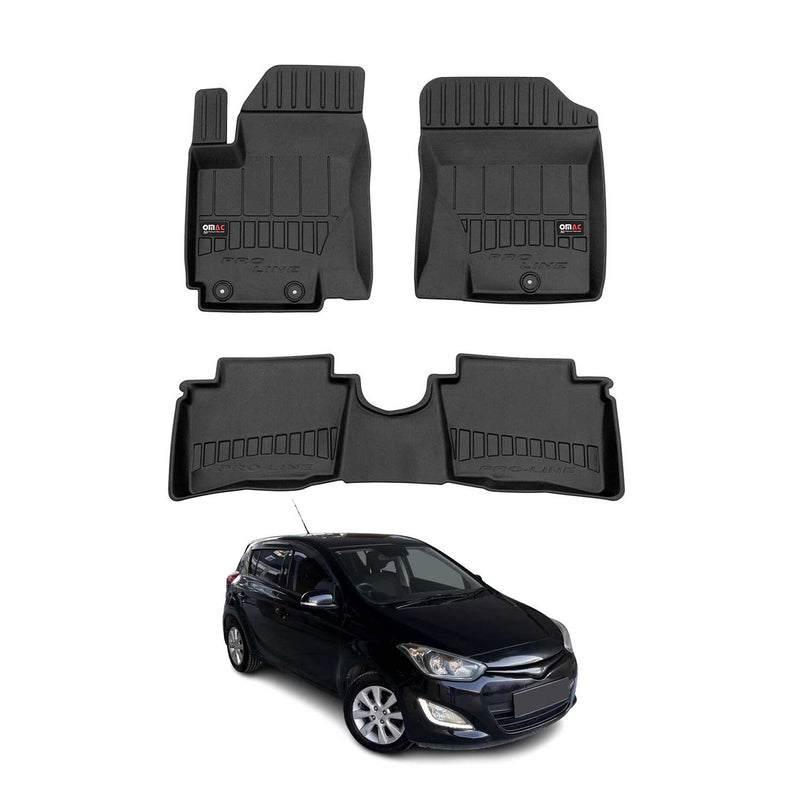 OMAC Gummi Fußmatten für Hyundai i20 2008-2014 Premium TPE Automatten Schwarz 3x