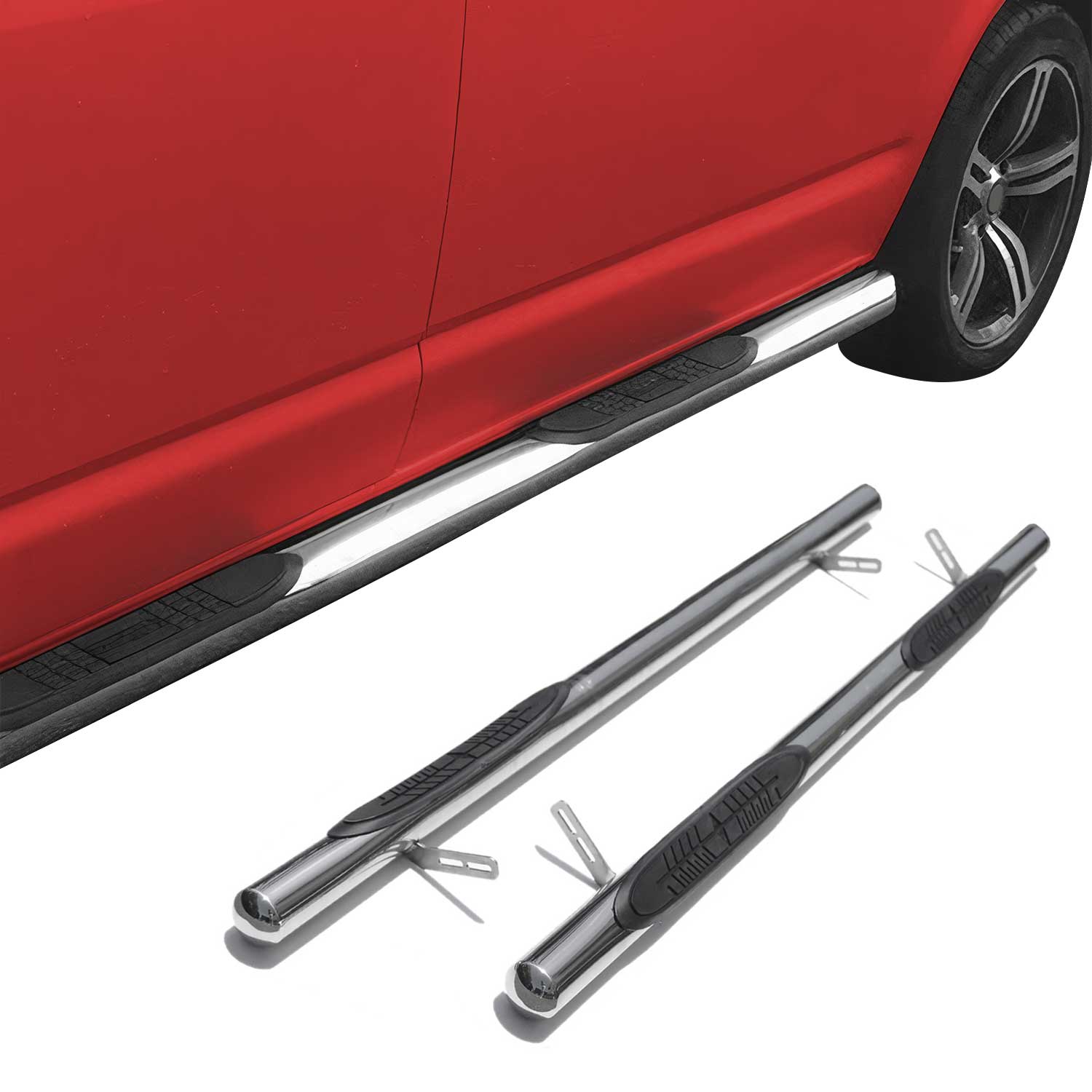 Edelstahl Trittbretter Schwellerrohre für Renault Trafic 2001-2014 Kurzer Silber