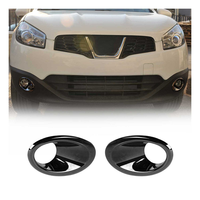 Nebelscheinwerfer Rahmen für Nissan Qashqai +2 2008-2014 Chrom ABS Dunkel