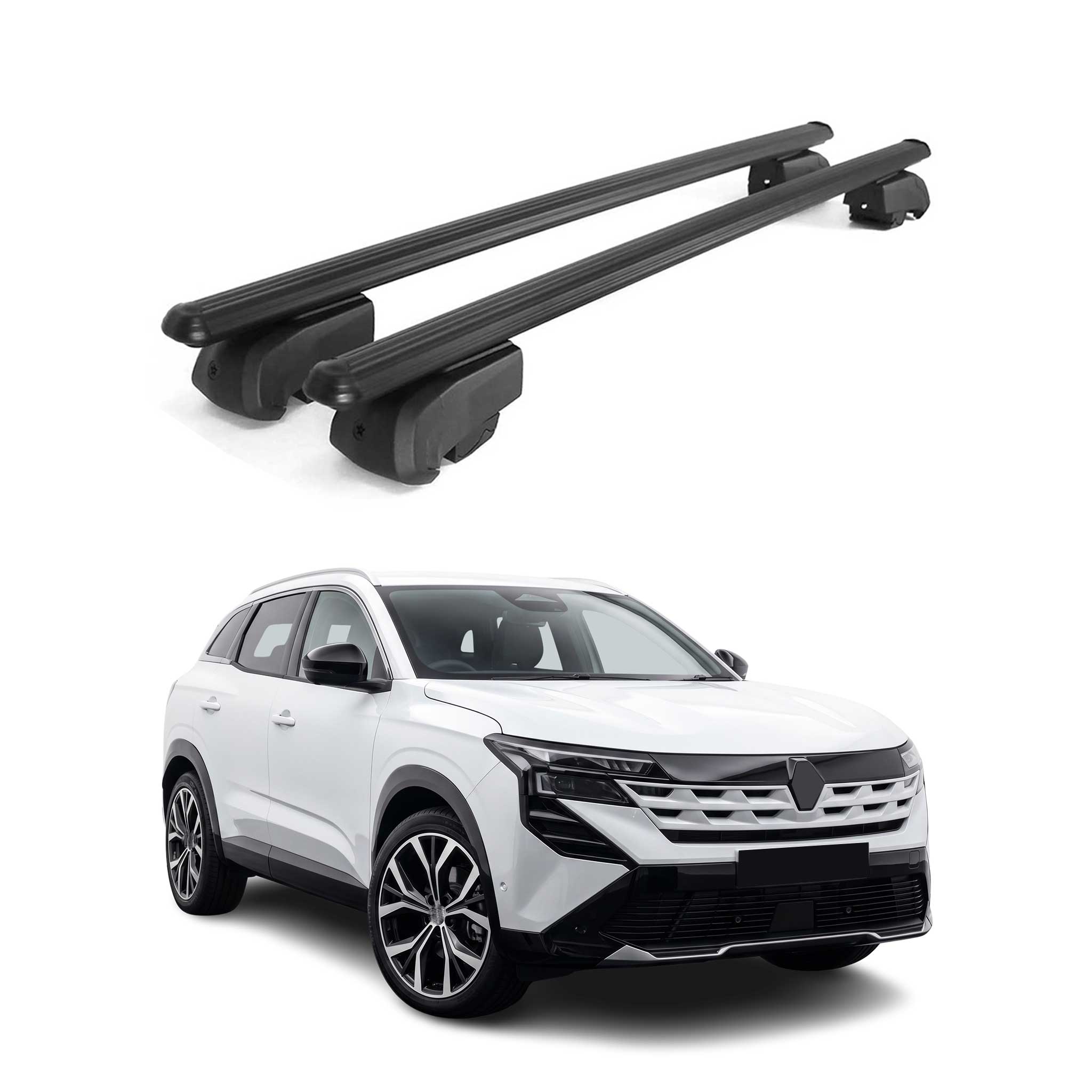 Dachträger Grundtäger für Renault Boreal 2025-2026 75kg Alu Schwarz 2 tlg