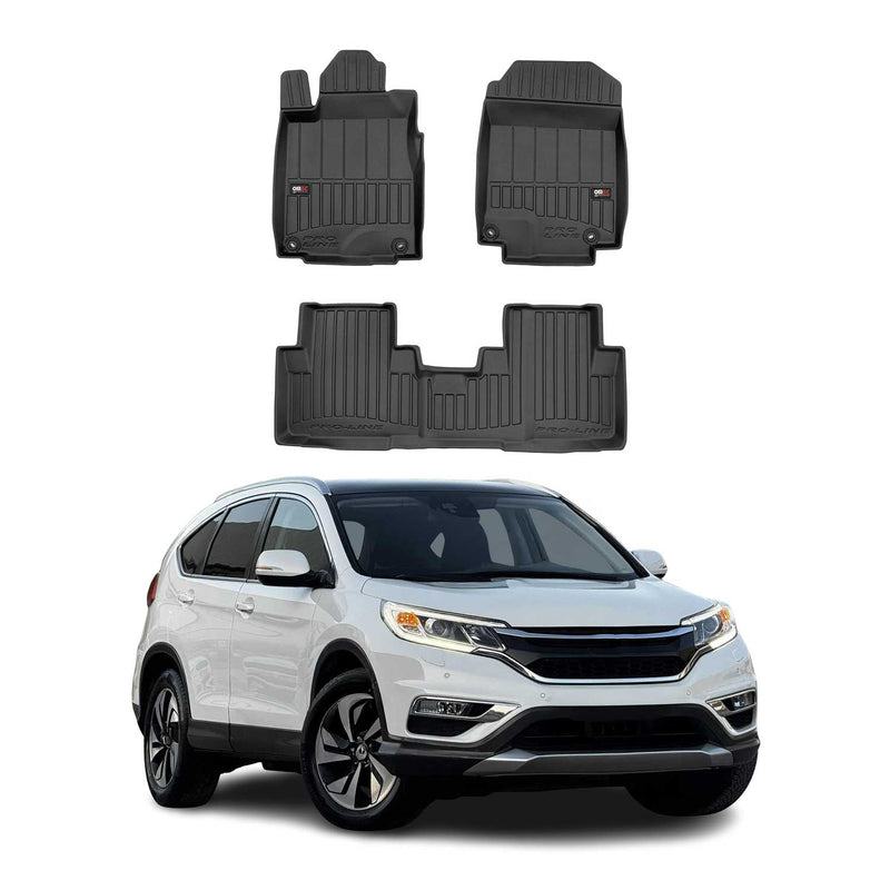 OMAC Gummi Fußmatten für Honda CR-V 2012-2018 Premium TPE Automatten Schwarz 3x