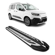 Trittbretter Seitenschweller für Fiat Doblo 2022-2026 Kombi L1 Silber Schwarz 2x