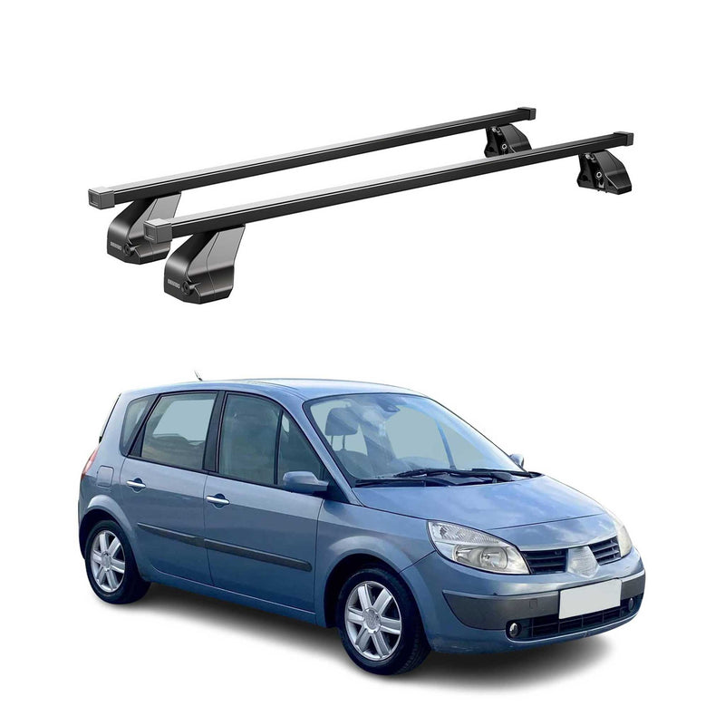 Menabo Dachträger Grundtäger für Renault Scenic mk2 2003-2009 75kg Stahl Schwarz