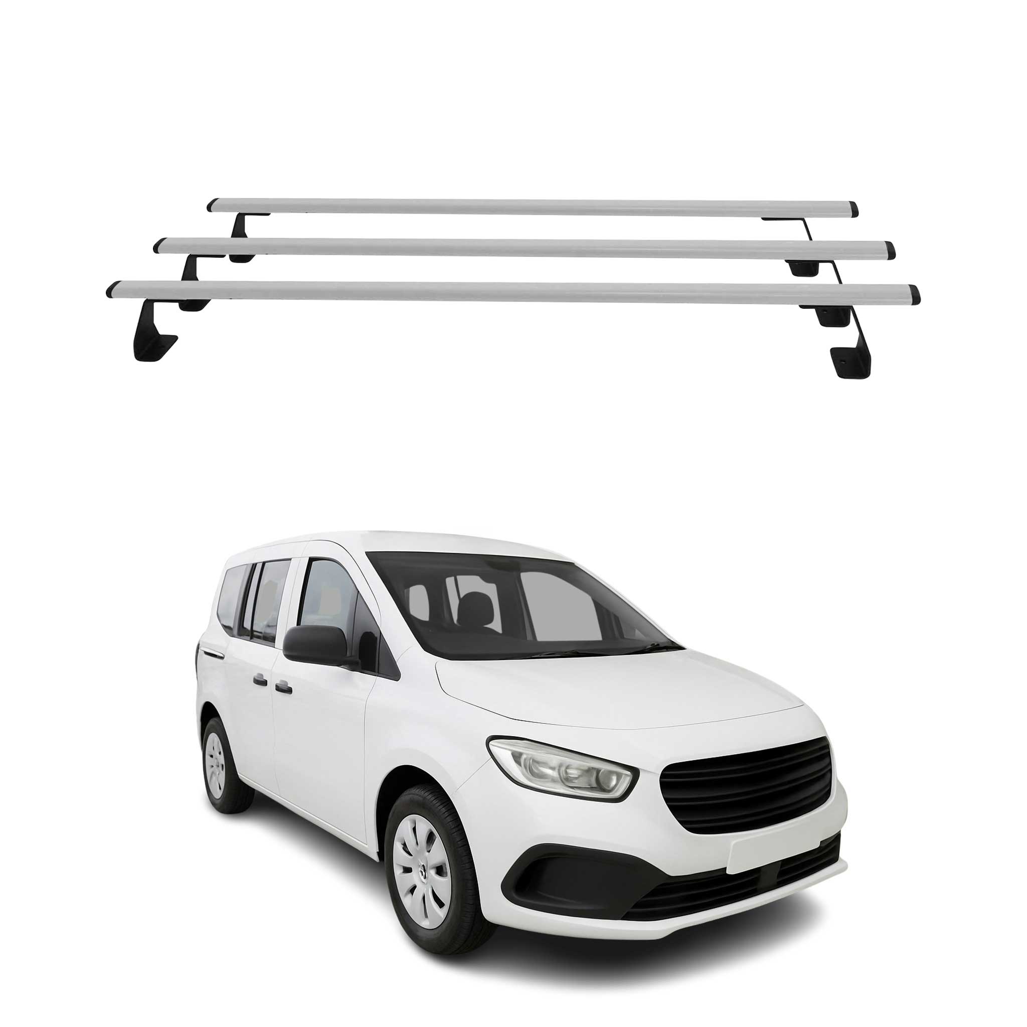 Dachträger Grundtäger für Mercedes Citan W420 2021-2026 75kg Stahl Silber 3 tlg