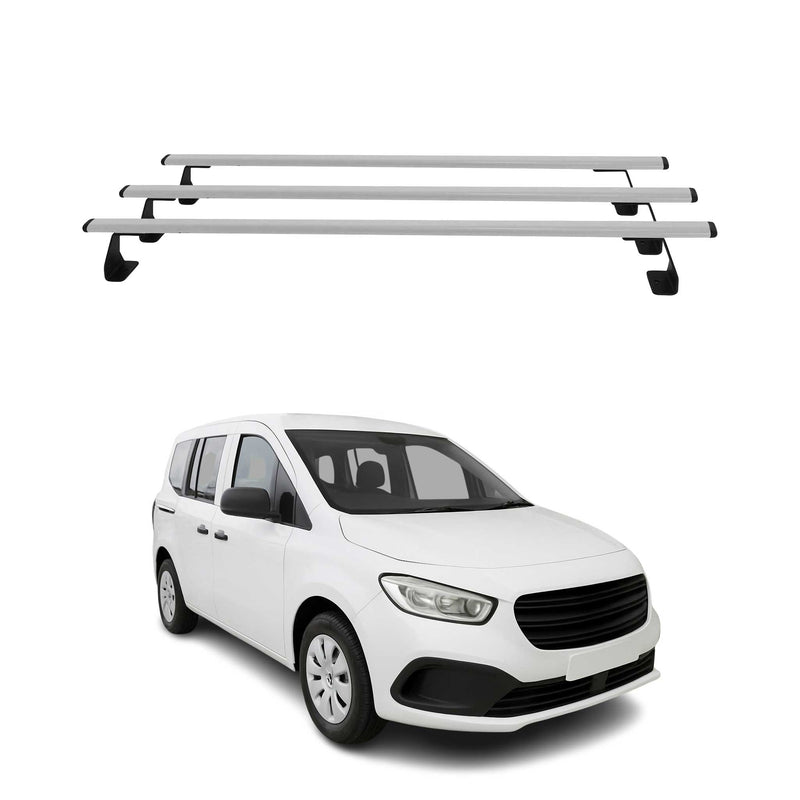 Dachträger Grundtäger für Mercedes Citan W420 2021-2025 75kg Stahl Silber 3 tlg